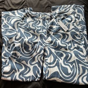 Blue white Rue 21 retro pants